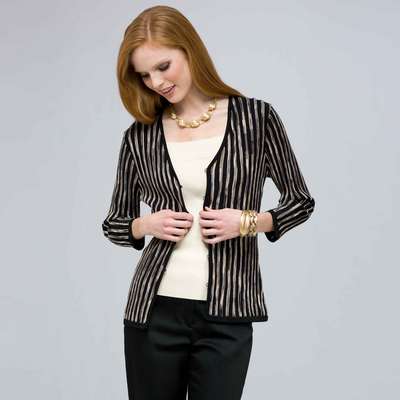 3/4 Sleeve Zip Cardigan.